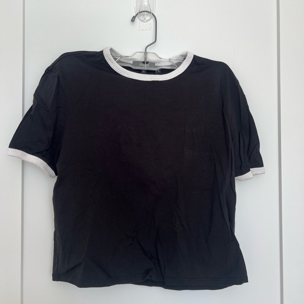 Theory Black and White Short Sleeve Tee